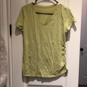 Avocado color short sleeve maternity shirt